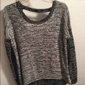 Black and white open back sweater
